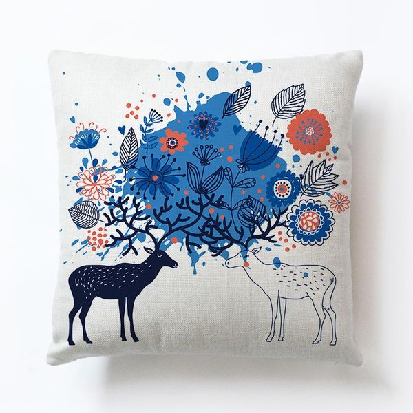 

pillow case 1pc product linen pillowcase christmas series giraffe black and white geometric holiday cushion