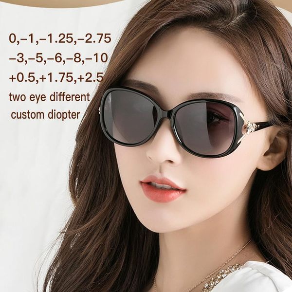 

sunglasses 2021 prescription women vintage uv400 black fashion gradient color female glasses oculos -1.25 -2.75, White;black