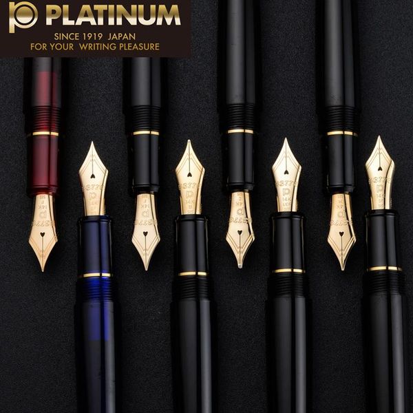 

fountain pens japan original platinum 3776 century pnb-10000 14k gold pen business office classic transparent red blue soft nib