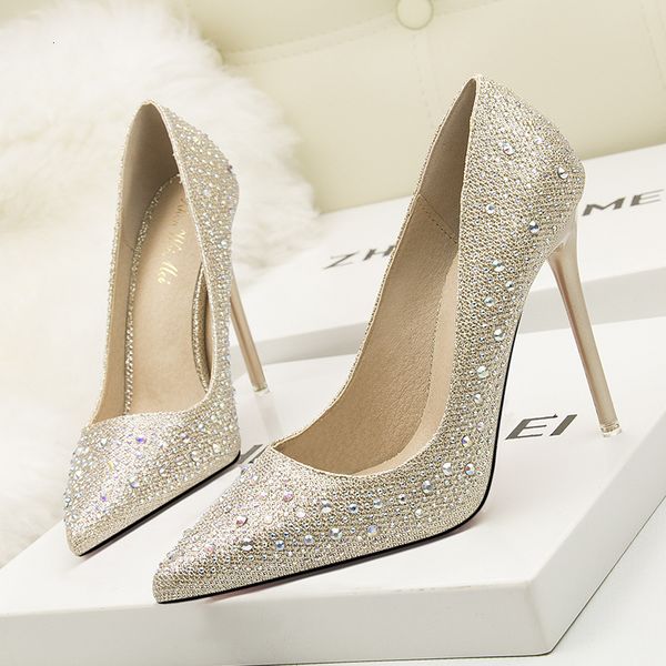 

sandals fall fashion sweet stiletto high heels shallow mouth thin pointed color diamond single shoes women's wedding yewm, Black