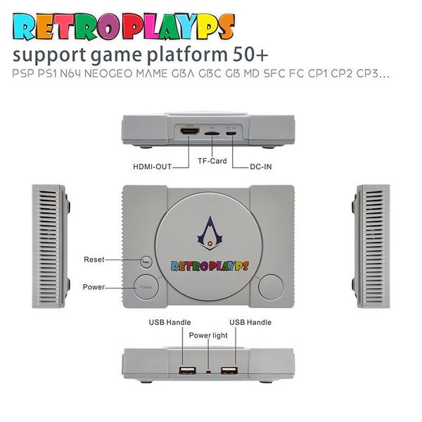 

portable game players retro console hd raspberry pie 50 simulator player games bulit in 7000 double gamepads