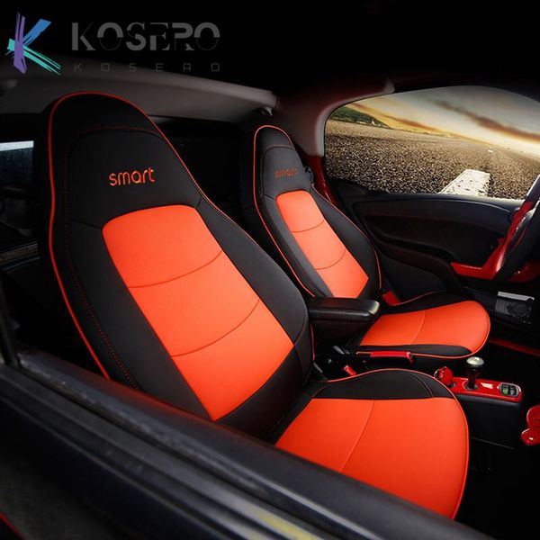 

leather car full wrap seat cushion cover for smart 451 450 fortwo four seasons breathable cardecoration accessories covers