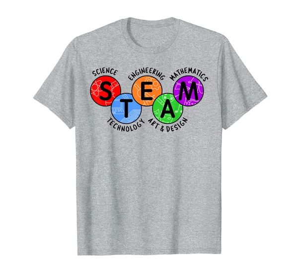 

steam science engineering art math stem shirt for teachers, White;black