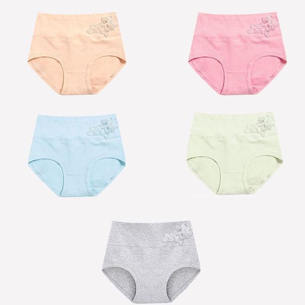 

women's panties atoxy women seamless briefs ladies slimming panty high waist pure cotton underwear cute printed plus sizexxl 5pcs, Black;pink