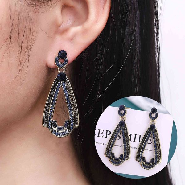 

version blue water nail ear jewelry long temperament earrings fashion jewelry, Golden