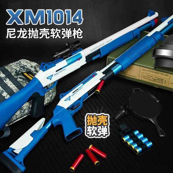 

shell throwing sun xm1014 boy eating chicken shooting soft bullet shooter moving bolt toy model gun