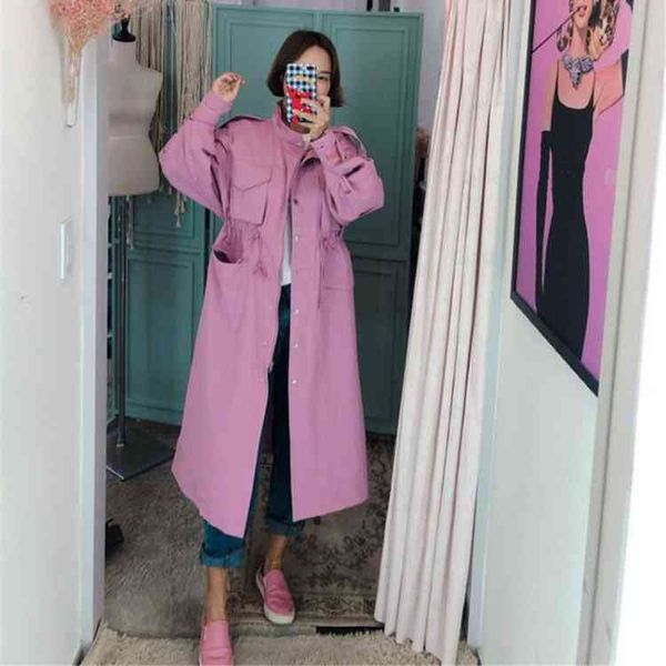 

women's trench coats retro vintage russian style pink trench coat for women high fashion single breastedwomens clothing a567 r0sj#, Tan;black