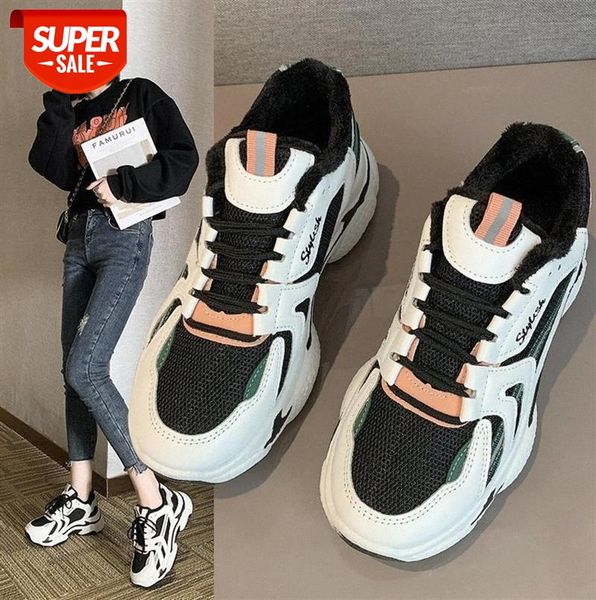 

daddy shoes women korean version of the trend ins hit color and velvet heightening thick bottom all-match casual women's #ma6z