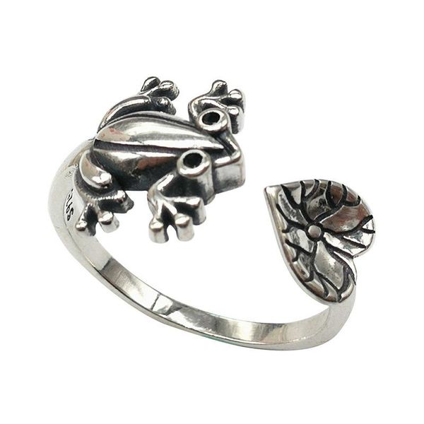 

fashion cute animal frog ring for women lady girl lotus leaf open adjustable anillos jewelry gift wedding rings, Slivery;golden