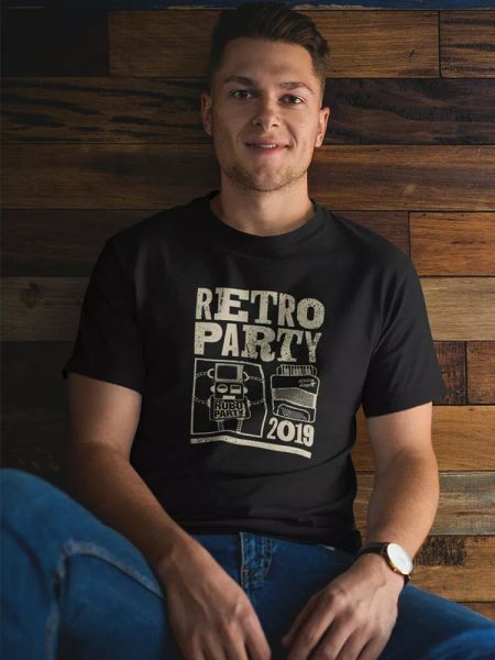 

Retro Party Robot 2019 Tee Men's -Image by Shutterstock, White;black