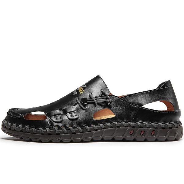 

slippers causal zapatillas mens casual flat sapato sneaker leather 2021 cuero for summer men leisure slip fashion de sale shoes man, Black