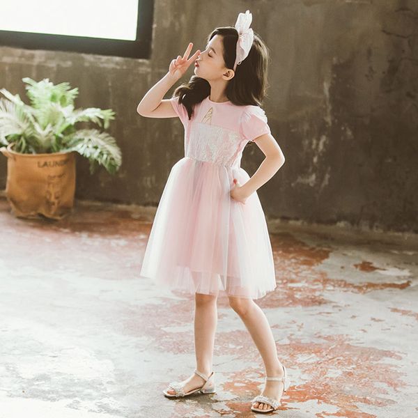 

summer dress for girls sequin girls dresses cute style mesh dress for kids teenage girls clothing 6 8 10 12 14, Red;yellow