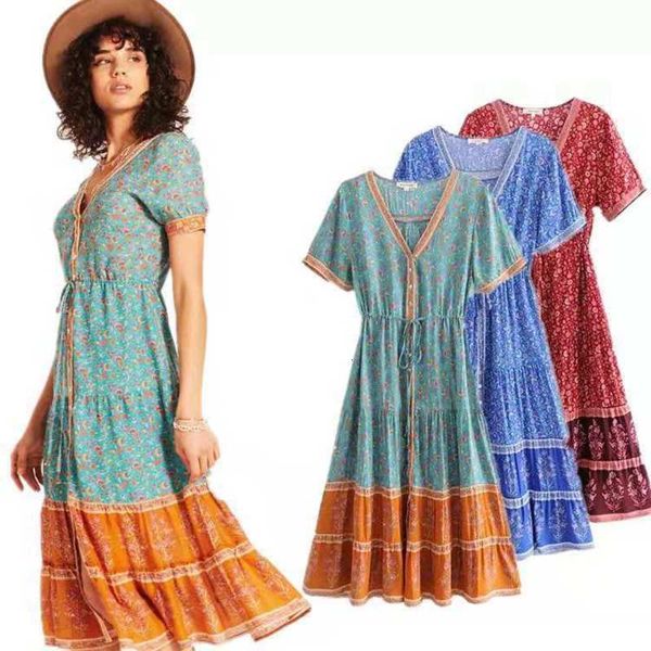 

bohemian dresses women's casual positioning print dress, Black;gray