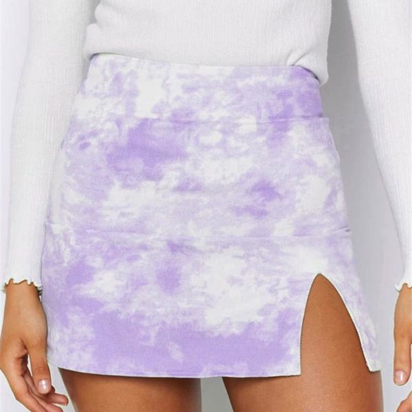 

korean tie dye print skirt women 2021 student chic short skirts fashion mini spring summer, Black