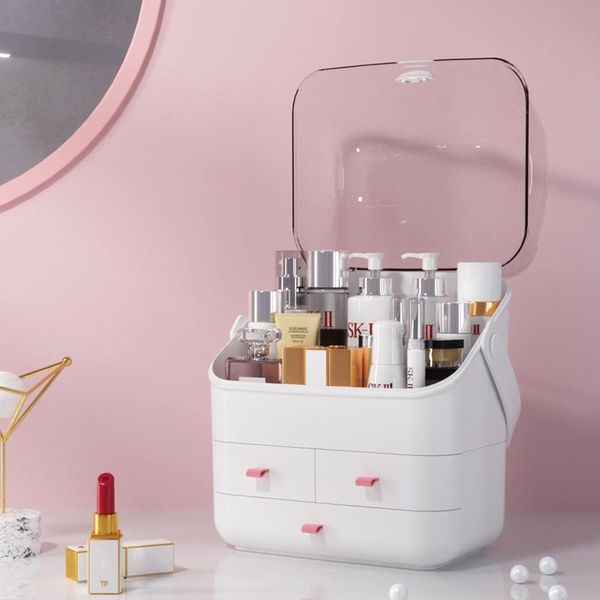 

bathroom storage & organization acrylic makeup case multifunctional transparent cosmetic box organizer hand-held jewelry drawer home boxs