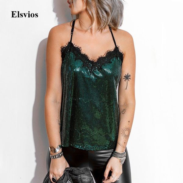 

women's jumpsuits & rompers 2021 spring summer strap vest shirt elegant women v neck lace blouse tank sleeveless patchwork se, Black;white