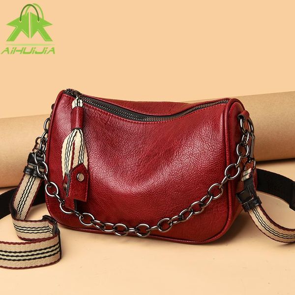 

large-capacity ladies shoulder bag simple solid color handbag 2021 soft pu leather travel leisure messenger cross body