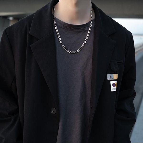 

chains stainless steel chain necklaces for women men long hip hop necklace on the neck fashion jewelry accessories friends couple gifts, Silver