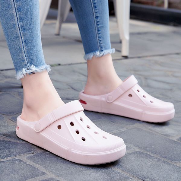 

2021 couple hole shoes cushion shoes sandals and slippers garden shoes wear-resistant breathable non-slip, Black