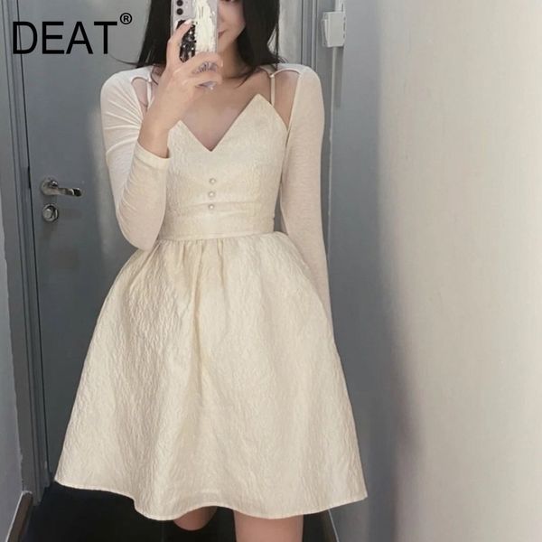 

autumn fashion casual v neck loose long sleeve temperament white dress a-line knitted women sg940 210421, Black;gray