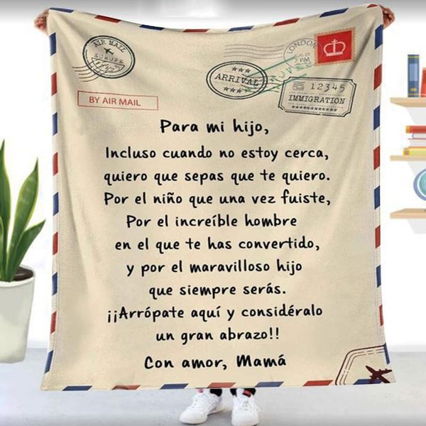 

flannel throw blanket letter printed quilts air mail 3d print keep warm sofa child home textiles dreamlike family gift outdoor pads