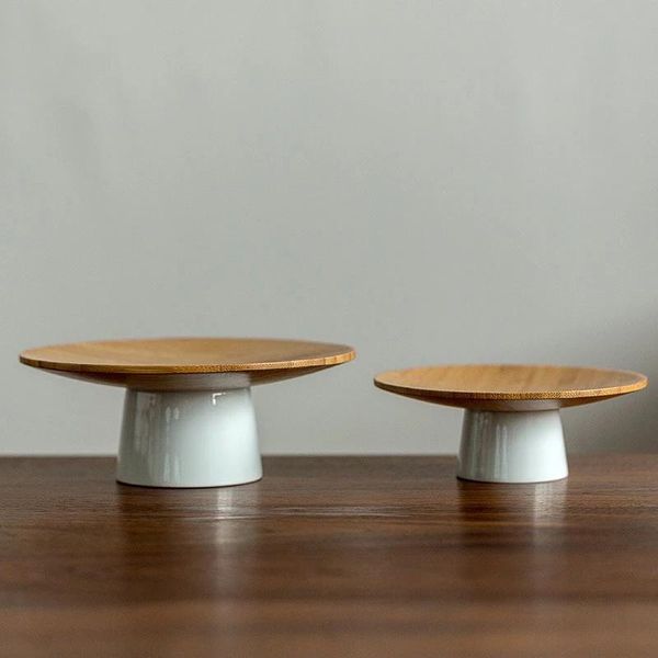

dishes & plates fruit bowl wooden dessert snack ceramic plate quality serving trays coffee table tea saucer cake stand
