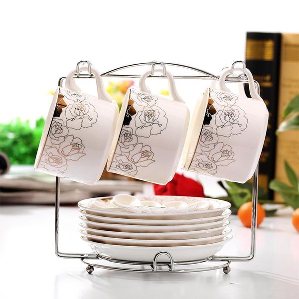 

cups & saucers european luxury coffee cup and saucer bone china porcelain tea set tazas ceramica japanese home drinkware qab50bd