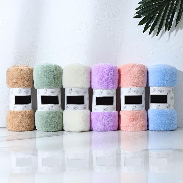 

towel 30*60cm soft corals fleece well-absorbing bath for home hand face shower won't solid colors do