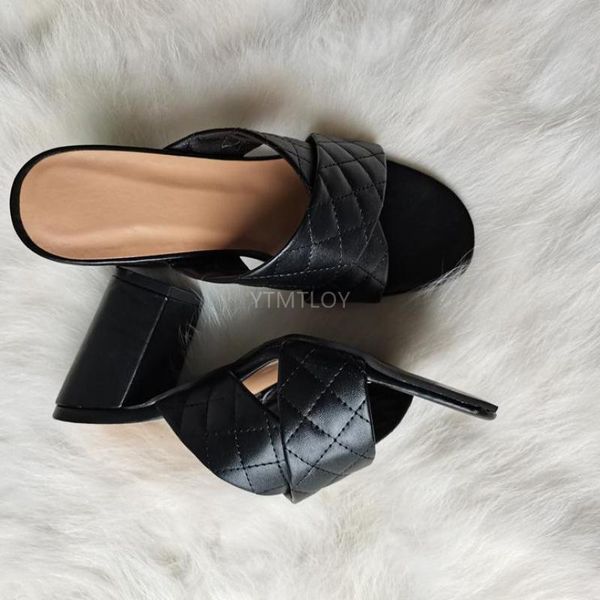 

summer slippers slides women shoes rubber pu basic solid outside square heel shallow rome toe platform zapatos mujer, Black
