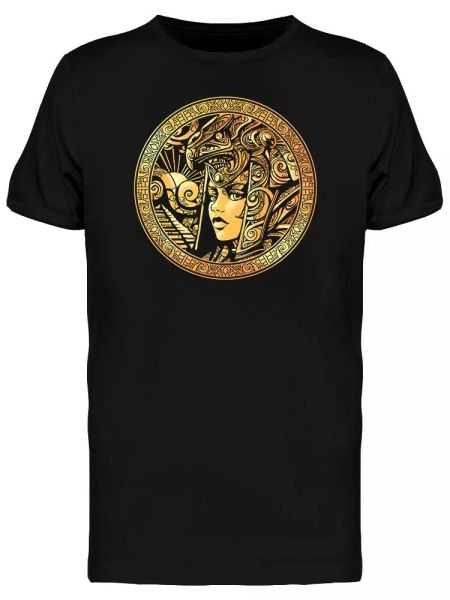 

woman helmet of the deity logo men's tee -image by shutterstock, White;black