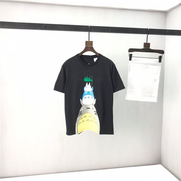 

2021 men's t-shirt spring and summer leisure men's and women's black and white short sleeve lovers' wear us size xs, White;black