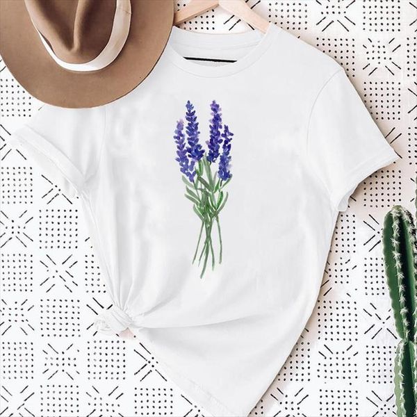 

flower floral 90s plant vacation women t shirt fashion print graphic summer short sleeve female clothes tees, White