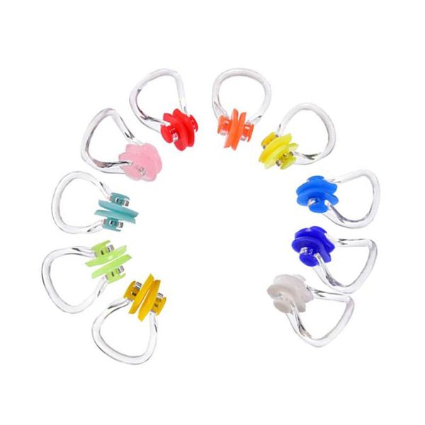 

nose clip 10pcs comfortable silicone swimming reusable surfing diving swim clips for adults children(random color)