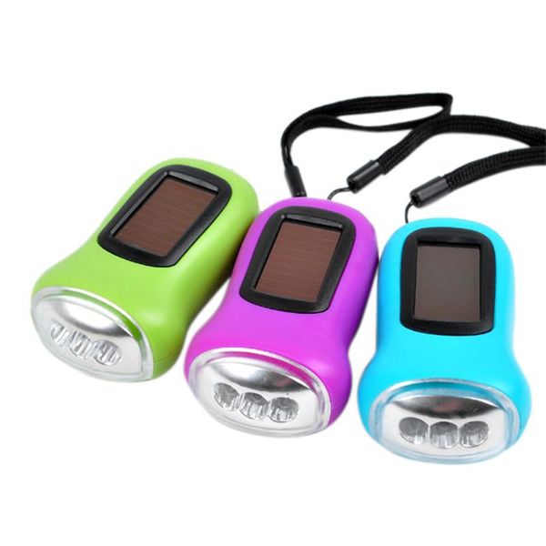 

hand crank dynamo+solar power rechargeable for carabiner camping outdoor torch fishing hunting bike lights