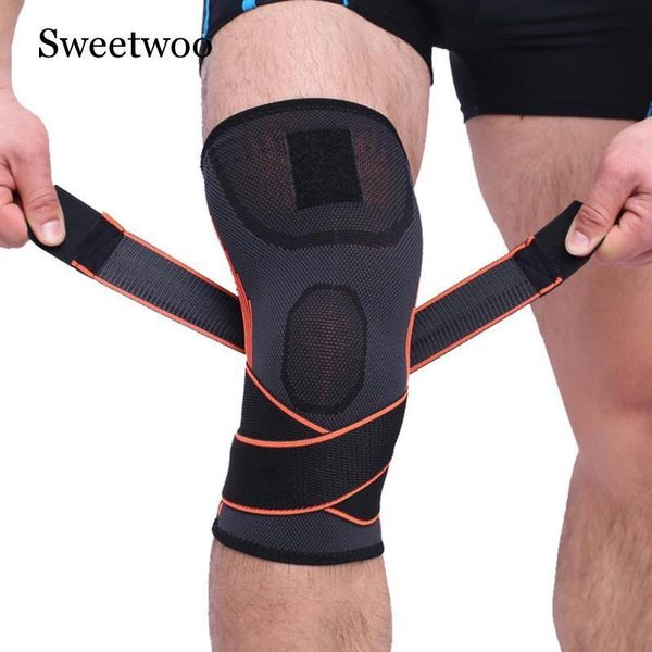 

elbow & knee pads 1 pc fitness running cycling bandage support braces elastic leg protective pad protector compression sleeve, Black;gray