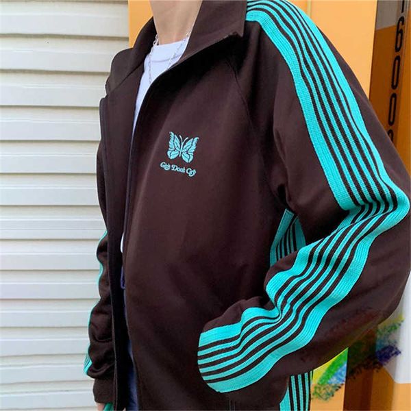 

men's jackets mulheres de qualidade listrado borboleta bordado jaquetas streetwear meninas no chorar awge agulhas jaqueta xsya 4f1i, Black;brown