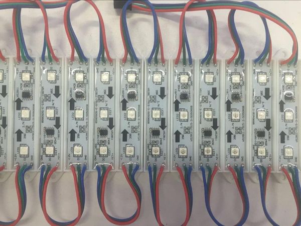 

modules 20pcs/string dc12v ws2811 smart led rgb full color pixel module,ip68,0.72w;