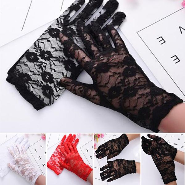 

five fingers gloves 1pairs party dress laides lady lace mittens accessories sunscreen summer full finger girls y2k, Blue;gray
