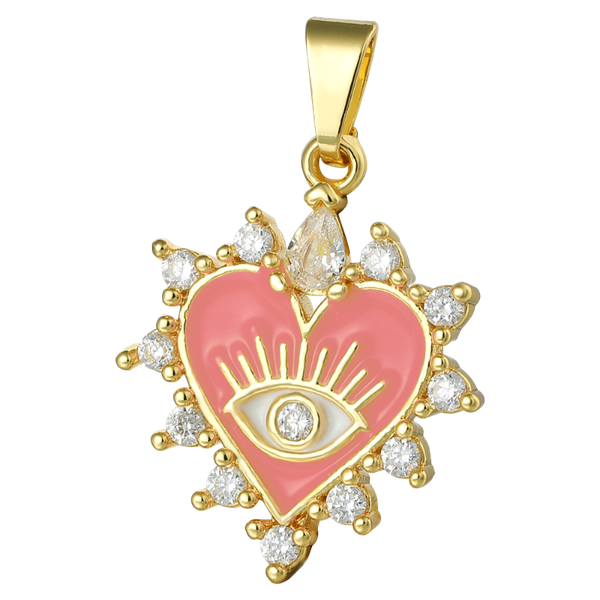 

charms juya handmade colorful enamel greek evil eye for diy pendant bracelet necklace making, Bronze;silver