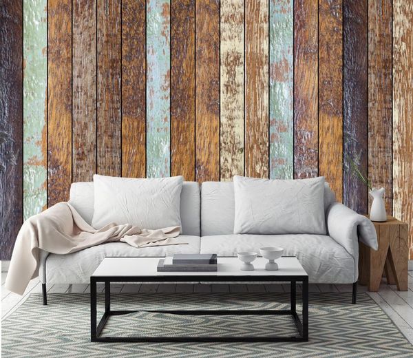 

wallpapers [self-adhesive] 3d wood plank texture 128 wall paper mural print decal murals