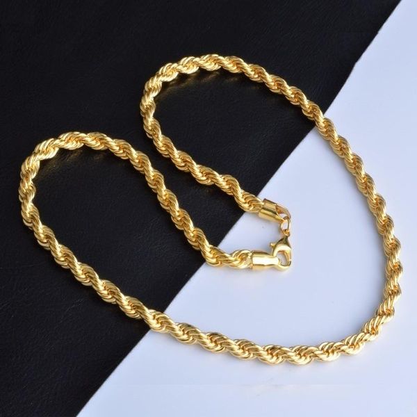 

rope necklace 304 stainless steel chains accessories fashion charm jewelry hip hop punk men 6mm, Silver
