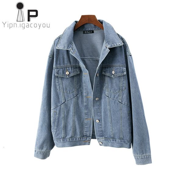 

jacket autumn denim for outerwear plus size ladies washed jeans jacket women basic coat long sleeve casual female overcoat, Black;brown