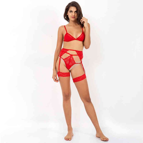 

designer set 2022 lace hip suit fashion fun underwear three piece 8588, Black;white