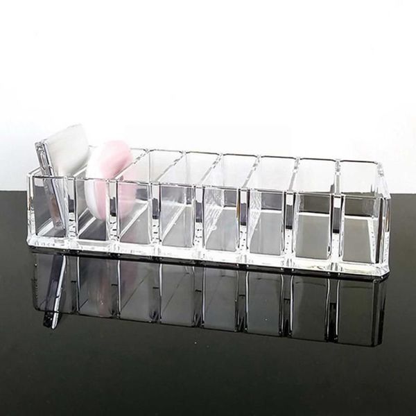 

storage bottles & jars 1pc transparent acrylic box powder lipstick holder organizer jewelry pad polish rack cotton makeup nai t6a4