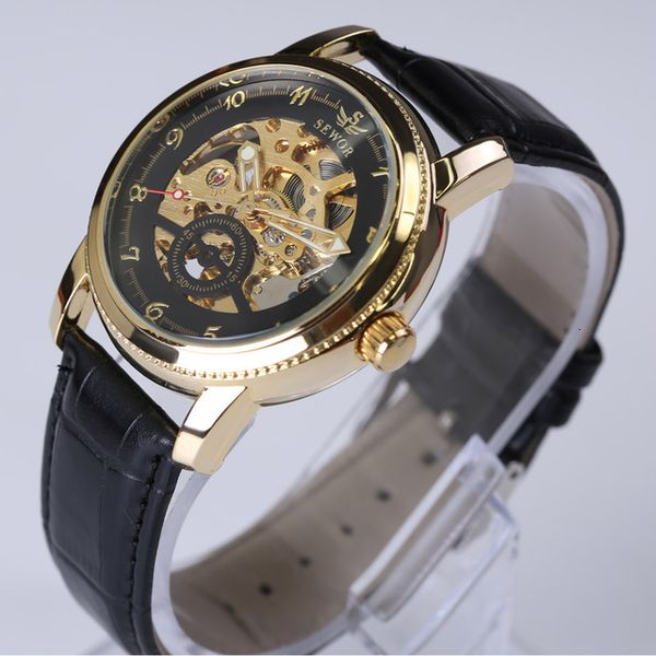 

sewor swarch men's automatic mechanical watch, Slivery;brown