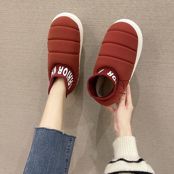 

boots 2021 women winter down shoes plus size 45 couple snow antiskid bottom soft keep warm mother casual, Black