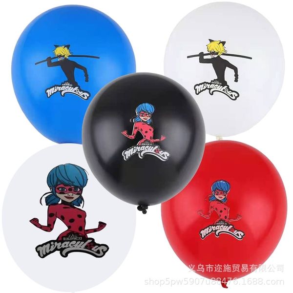 

new 12 inch latex balloon ladybug girl doll theme baby party decoration