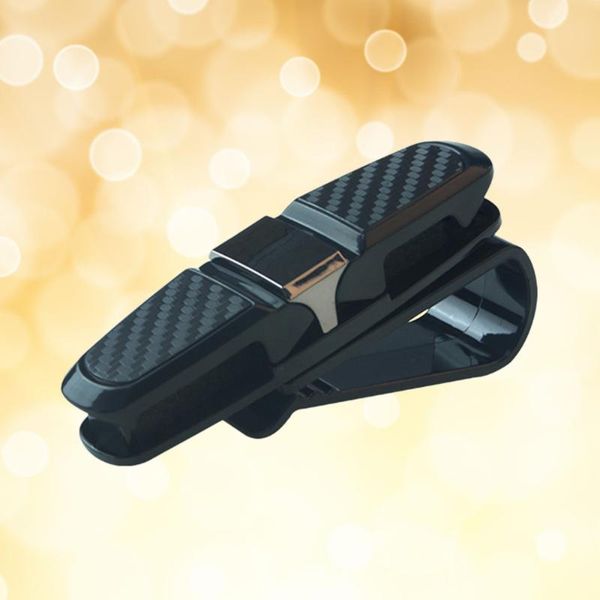 

other interior accessories 2 pcs car auto sun visor clip holder carbon fiber sunglasses glasses cage storage universal accessory (silv