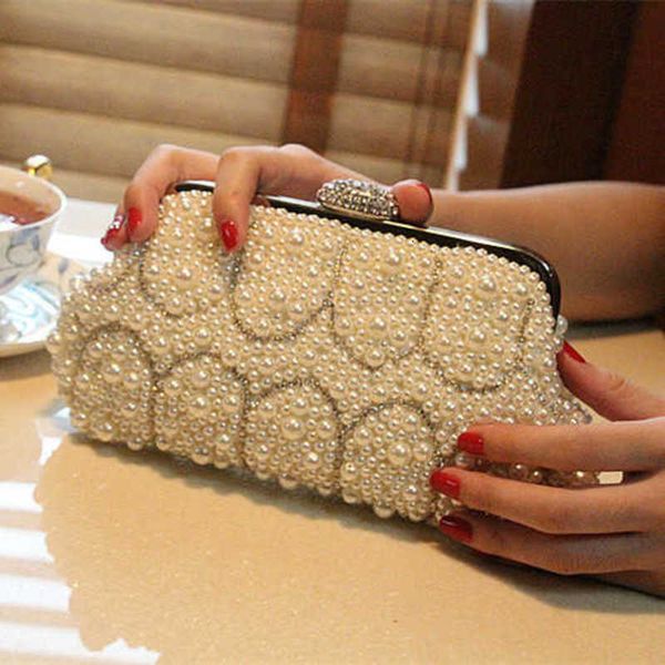 

2021 banquet hand cheongsam sewing pearl bag fashion straddle bag