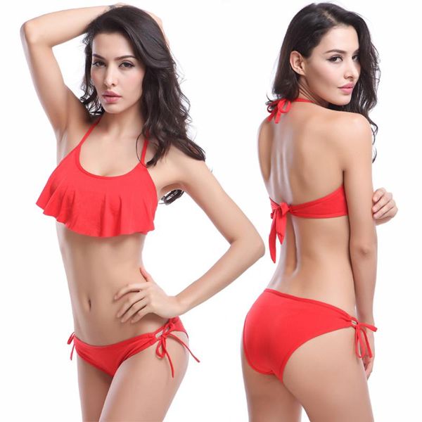 

flounce bikini charming women swimwear 2021 summer beach swimsuit female strappy ties set women's, White;black